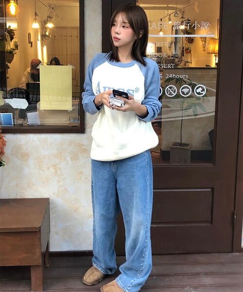AMESWORLDWIDE(アメスワールドワイド)の「BASIC RAGLAN PULLOVER KNIT LIGHT BLUE(ニット/セーター・メンズ・その他・LARGE/MEDIUM/SMALL)」の18枚目の写真