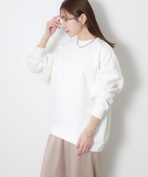 Riberry(リベリー)の「オーバーサイズカラースウェット(スウェット・レディース・ピンク/イエロー/オフホワイト/杢グレー・FREE)」の6枚目の写真