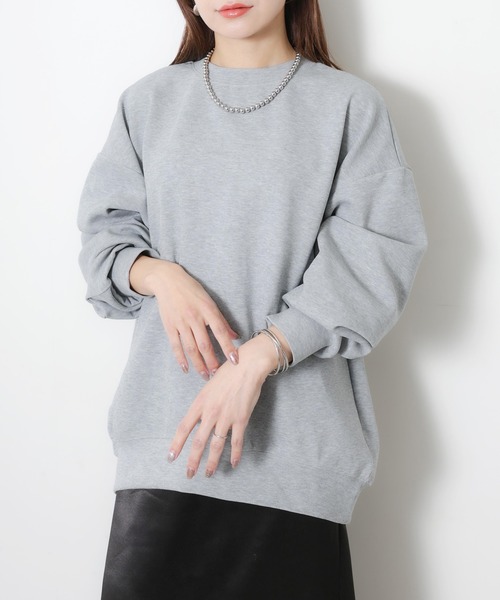 Riberry(リベリー)の「オーバーサイズカラースウェット(スウェット・レディース・ピンク/イエロー/オフホワイト/杢グレー・FREE)」の8枚目の写真