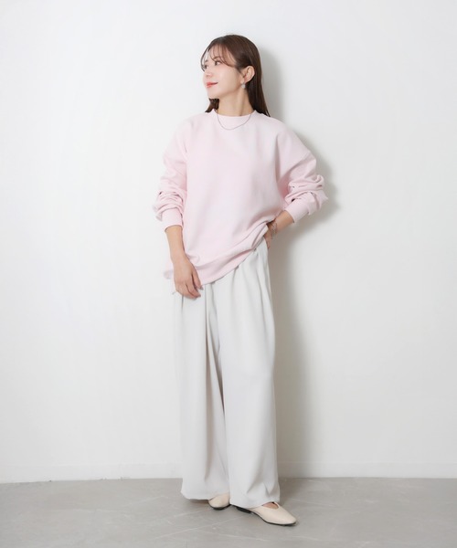 Riberry(リベリー)の「オーバーサイズカラースウェット(スウェット・レディース・ピンク/イエロー/オフホワイト/杢グレー・FREE)」の12枚目の写真