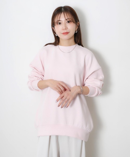 Riberry(リベリー)の「オーバーサイズカラースウェット(スウェット・レディース・ピンク/イエロー/オフホワイト/杢グレー・FREE)」の11枚目の写真