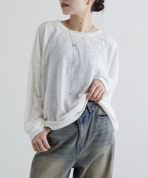 Lui's（ルイス）の「シアースラブルーズロンT（Tシャツ/カットソー・レディース・グリーン/ブラック/オフホワイト・FREE）」の2枚目の写真