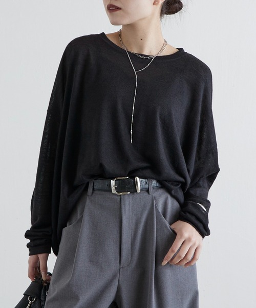 Lui's（ルイス）の「シアースラブルーズロンT（Tシャツ/カットソー・レディース・グリーン/ブラック/オフホワイト・FREE）」の3枚目の写真