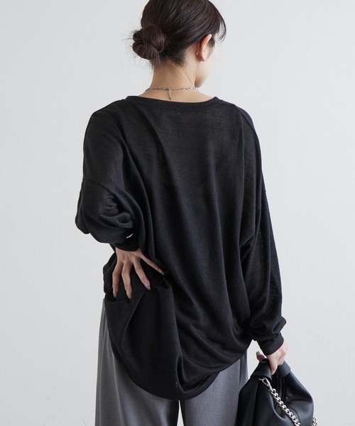 Lui's（ルイス）の「シアースラブルーズロンT（Tシャツ/カットソー・レディース・グリーン/ブラック/オフホワイト・FREE）」の4枚目の写真