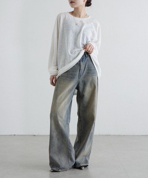 Lui's（ルイス）の「シアースラブルーズロンT（Tシャツ/カットソー・レディース・グリーン/ブラック/オフホワイト・FREE）」の11枚目の写真