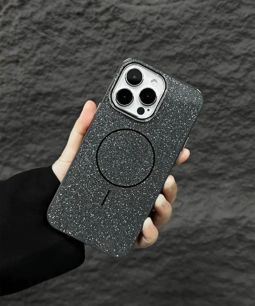 WESTBOY(ウエストボーイ)の「ユニセックス MagSafe対応 キラキラ ラメ iPhoneケース iPhoneカバー アイフォンケース スマホケース WO26S6IPC02(スマホケース/カバー・メンズ・ホワイト/ブラック・iPhone 15/iPhone 16/iPhone 17)」の2枚目の写真