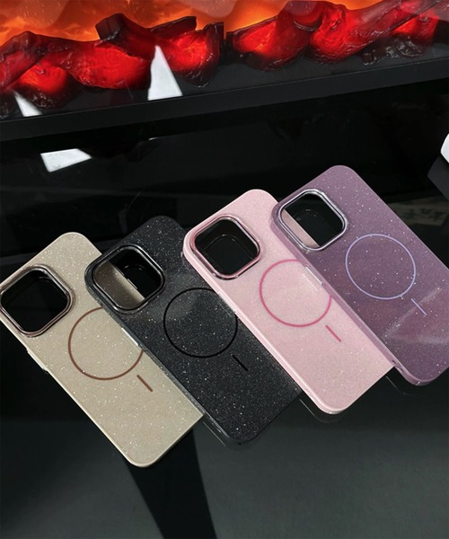 WESTBOY(ウエストボーイ)の「ユニセックス MagSafe対応 キラキラ ラメ iPhoneケース iPhoneカバー アイフォンケース スマホケース WO26S6IPC02(スマホケース/カバー・メンズ・ホワイト/ブラック・iPhone 15/iPhone 16/iPhone 17)」の3枚目の写真