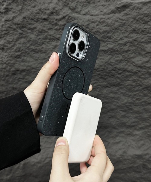 WESTBOY(ウエストボーイ)の「ユニセックス MagSafe対応 キラキラ ラメ iPhoneケース iPhoneカバー アイフォンケース スマホケース WO26S6IPC02(スマホケース/カバー・メンズ・ホワイト/ブラック・iPhone 15/iPhone 16/iPhone 17)」の6枚目の写真