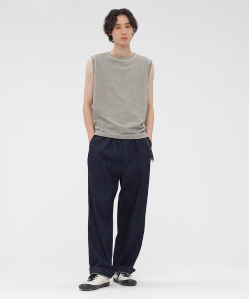MHL.（エムエイチエル）の「GARMENT DYE BASIC JERSEY TOP（Tシャツ/カットソー・メンズ・グレー・MEDIUM/LARGE）」の2枚目の写真