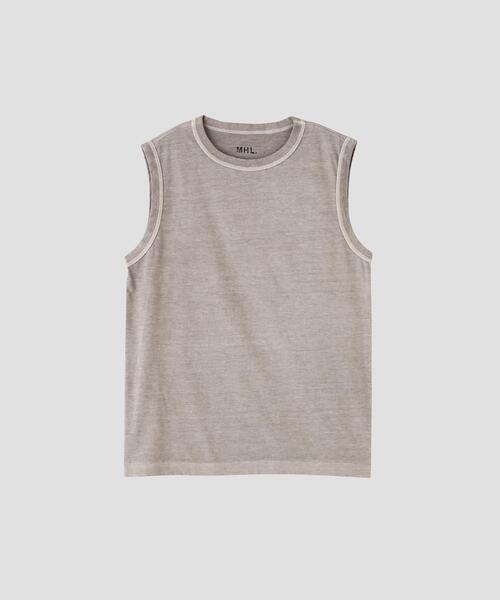 MHL.（エムエイチエル）の「GARMENT DYE BASIC JERSEY TOP（Tシャツ/カットソー・メンズ・グレー・MEDIUM/LARGE）」の4枚目の写真