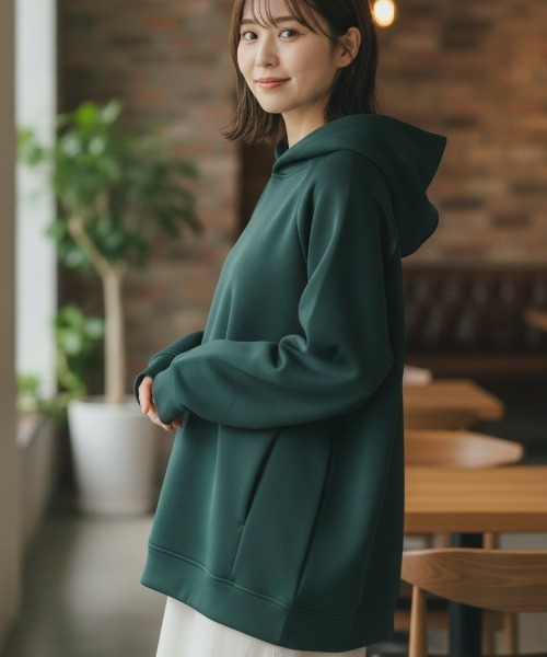LIFEMAX(ライフマックス)の「【LIFEMAX/ライフマックス】ドライストレッチプルオーバーパーカ(ポリジン加工)/抗菌防臭 ラグランスリーブ ユニセックス 無地(パーカー・メンズ・グリーン系その他/ブラック/杢グレー/オフホワイト/ネイビー・SMALL/MEDIUM/LARGE/X-LARGE/XX-LARGE/XXX-LARGE)」の4枚目の写真