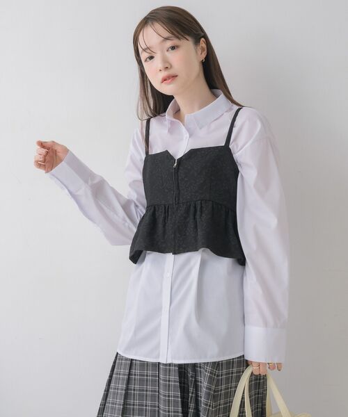 RETRO GIRL(レトロガール)の「フロントジップビスチェ(シャツ/ブラウス・レディース・ナチュラル/ブラック・FREE)」の17枚目の写真