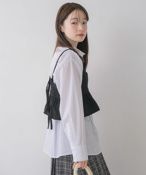 RETRO GIRL(レトロガール)の「フロントジップビスチェ(シャツ/ブラウス・レディース・ナチュラル/ブラック・FREE)」の19枚目の写真