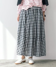 studio CLIP | 《natural by clip》リネン混チェックコクーンスカート(スカート)