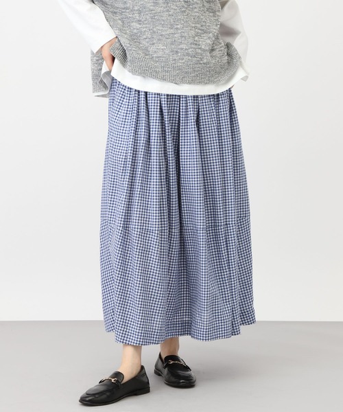 studio CLIP（スタディオクリップ）の「《natural by clip》リネン混チェックコクーンスカート（スカート・レディース・その他1/ブルー/ブラック・FREE）」の17枚目の写真