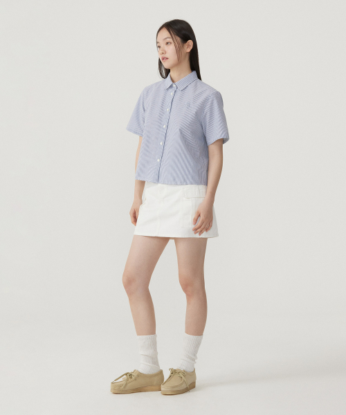 COVERNAT WOMAN（カバーナットウーマン）の「ウィメンズシアサーカー ハーフシャツ ネイビー（シャツ/ブラウス・レディース・その他・WS/WM）」の4枚目の写真
