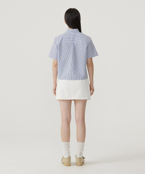 COVERNAT WOMAN（カバーナットウーマン）の「ウィメンズシアサーカー ハーフシャツ ネイビー（シャツ/ブラウス・レディース・その他・WS/WM）」の3枚目の写真