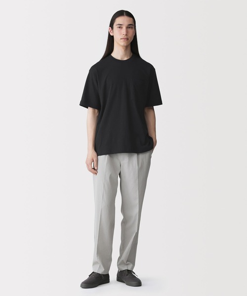 無印良品（ムジルシリョウヒン）の「紳士　洗いざらし天竺編みクルーネックワイド半袖Ｔシャツ（Tシャツ/カットソー・メンズ・ブルー系/ダークネイビー/ホワイト/グレー/スモーキーグリーン系/ブラック・S/M/L/XL）」の22枚目の写真