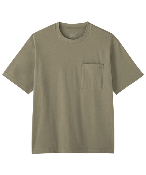 無印良品（ムジルシリョウヒン）の「紳士　洗いざらし天竺編みクルーネックワイド半袖Ｔシャツ（Tシャツ/カットソー・メンズ・ブルー系/ダークネイビー/ホワイト/グレー/スモーキーグリーン系/ブラック・S/M/L/XL）」の15枚目の写真