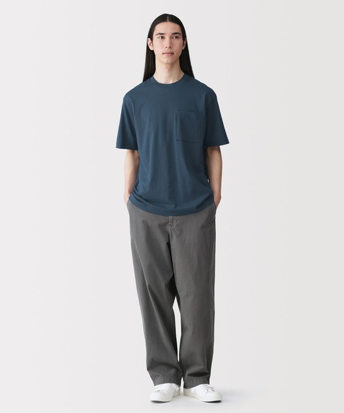 無印良品（ムジルシリョウヒン）の「紳士　洗いざらし天竺編みクルーネックワイド半袖Ｔシャツ（Tシャツ/カットソー・メンズ・ブルー系/ダークネイビー/ホワイト/グレー/スモーキーグリーン系/ブラック・S/M/L/XL）」の13枚目の写真