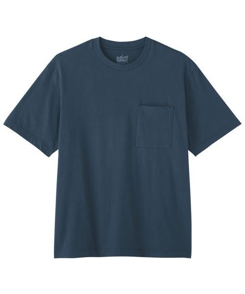 無印良品（ムジルシリョウヒン）の「紳士　洗いざらし天竺編みクルーネックワイド半袖Ｔシャツ（Tシャツ/カットソー・メンズ・ブルー系/ダークネイビー/ホワイト/グレー/スモーキーグリーン系/ブラック・S/M/L/XL）」の12枚目の写真