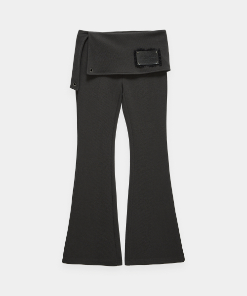 ETRE AU SOMMET（エトレオソメ）の「Lace-Up Side Slit Bootcut Pants (Charcoal)（その他パンツ・レディース・チャコールグレー・FREE）」の5枚目の写真
