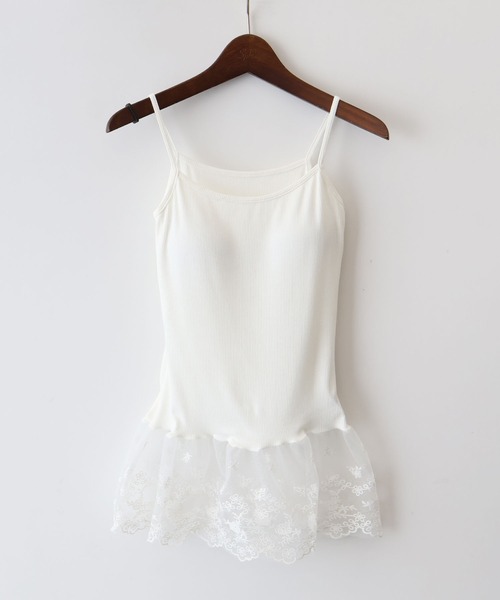 SpRay（スプレイ）の「カップ付テレコレイヤードキャミ（キャミソール・レディース・ブラック/ホワイト・FREE）」の17枚目の写真