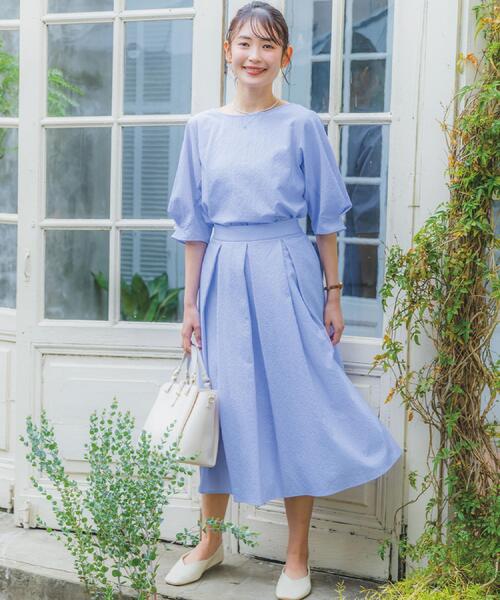 ITS'DEMO（イッツデモ）の「【手洗い可／セットアップ可】サッカーブラウス（シャツ/ブラウス・レディース・オフホワイト/ブラック/ブルー・00）」の6枚目の写真