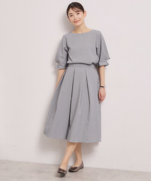 ITS'DEMO（イッツデモ）の「【手洗い可／セットアップ可】サッカーブラウス（シャツ/ブラウス・レディース・オフホワイト/ブラック/ブルー・00）」の13枚目の写真