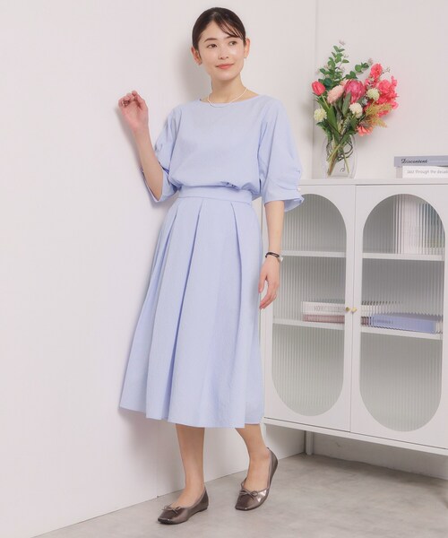 ITS'DEMO（イッツデモ）の「【手洗い可／セットアップ可】サッカーブラウス（シャツ/ブラウス・レディース・オフホワイト/ブラック/ブルー・00）」の17枚目の写真