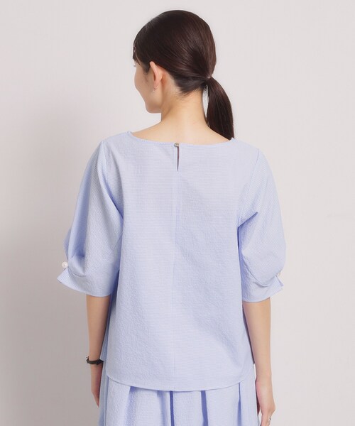 ITS'DEMO（イッツデモ）の「【手洗い可／セットアップ可】サッカーブラウス（シャツ/ブラウス・レディース・オフホワイト/ブラック/ブルー・00）」の21枚目の写真