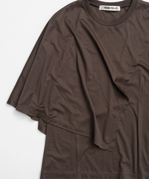 PRANK PROJECT(プランクプロジェクト)の「アシンメトリーケープTEE / Asymmetrical Cape T-Shirt(Tシャツ/カットソー・レディース・ホワイト/ブラウン/ブラック・FREE)」の20枚目の写真