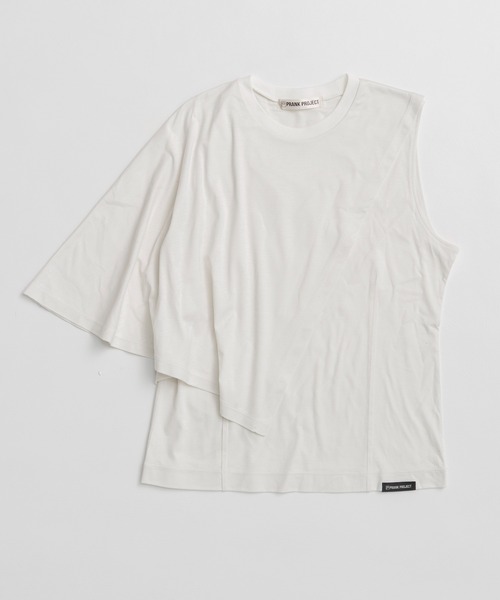 PRANK PROJECT(プランクプロジェクト)の「アシンメトリーケープTEE / Asymmetrical Cape T-Shirt(Tシャツ/カットソー・レディース・ホワイト/ブラウン/ブラック・FREE)」の7枚目の写真