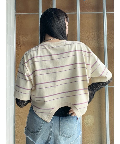 ELCHELE(エルチェレ)の「SAKASA OVER TEE(Tシャツ/カットソー・レディース・アイボリー/ブラック/カーキ・FREE)」の15枚目の写真