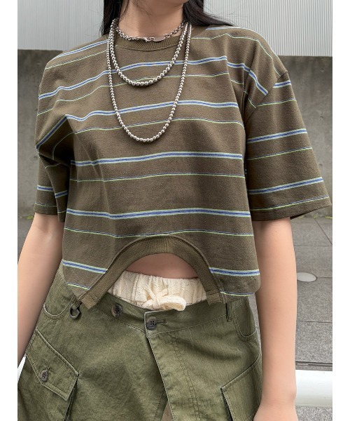 ELCHELE(エルチェレ)の「SAKASA OVER TEE(Tシャツ/カットソー・レディース・アイボリー/ブラック/カーキ・FREE)」の10枚目の写真