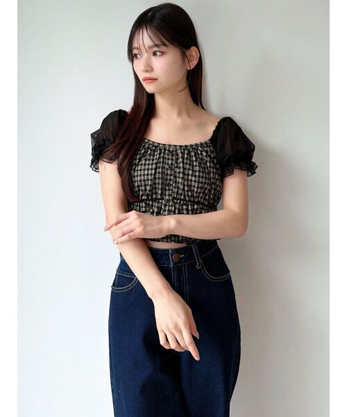 RESEXXY（リゼクシー）の「チュールレイヤードトップス（シャツ/ブラウス・レディース・その他1/ミント/ホワイト・FREE）」の5枚目の写真