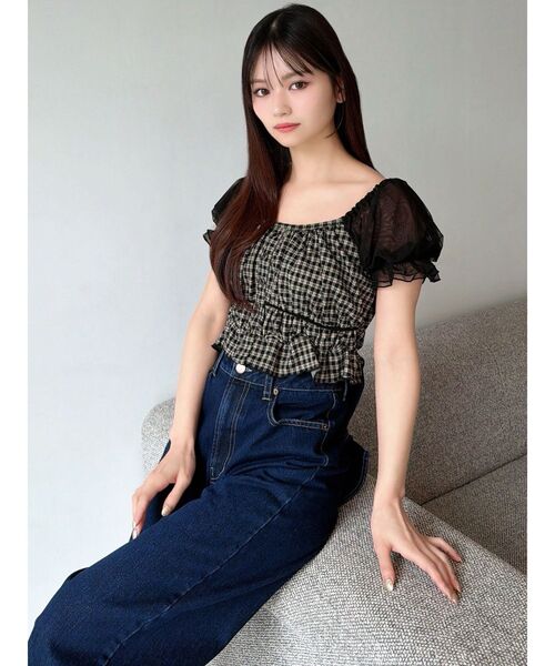 RESEXXY（リゼクシー）の「チュールレイヤードトップス（シャツ/ブラウス・レディース・その他1/ミント/ホワイト・FREE）」の6枚目の写真