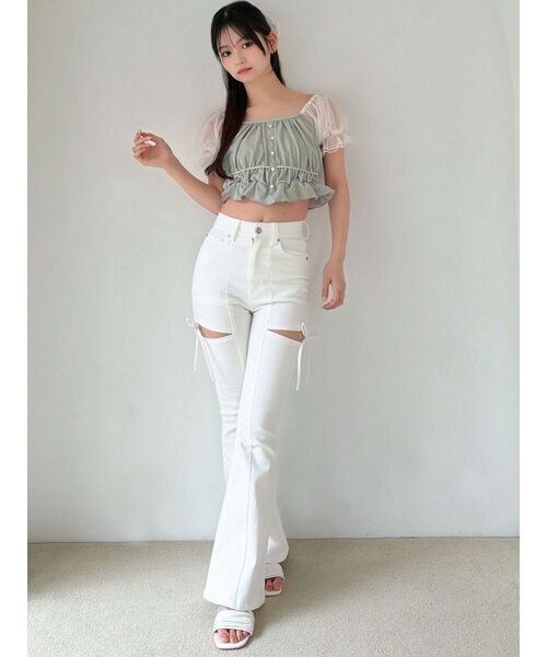 RESEXXY（リゼクシー）の「チュールレイヤードトップス（シャツ/ブラウス・レディース・その他1/ミント/ホワイト・FREE）」の11枚目の写真