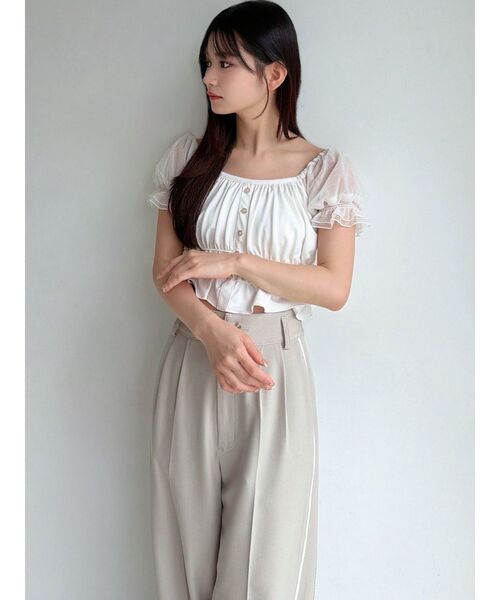 RESEXXY（リゼクシー）の「チュールレイヤードトップス（シャツ/ブラウス・レディース・その他1/ミント/ホワイト・FREE）」の14枚目の写真