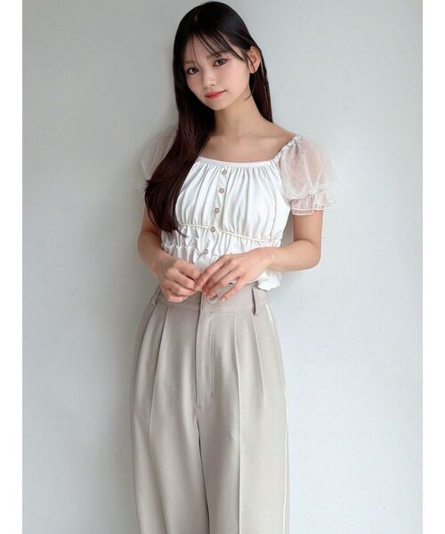 RESEXXY（リゼクシー）の「チュールレイヤードトップス（シャツ/ブラウス・レディース・その他1/ミント/ホワイト・FREE）」の15枚目の写真