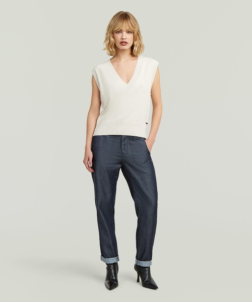 G-STAR（ジースター）の「Fatigue BF Pants/ライトウェイトボーイズファティーグパンツ（スラックス・レディース・ダークインディゴブルー・24inch/25inch/26inch/27inch）」の4枚目の写真