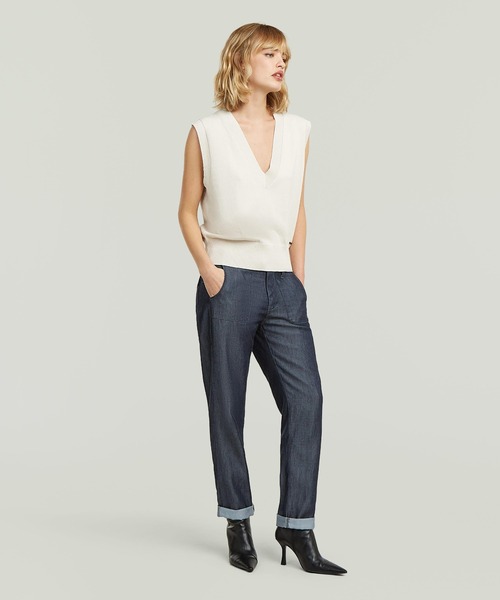 G-STAR（ジースター）の「Fatigue BF Pants/ライトウェイトボーイズファティーグパンツ（スラックス・レディース・ダークインディゴブルー・24inch/25inch/26inch/27inch）」の5枚目の写真