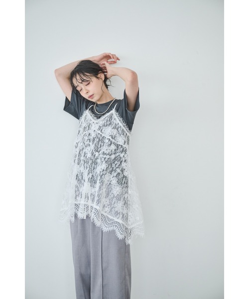 Anclear oui(アンクリアウィ)の「ラウンドヘムレースキャミチュニック(キャミソール・レディース・White・F)」の17枚目の写真