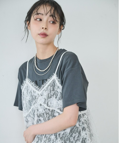 Anclear oui(アンクリアウィ)の「ラウンドヘムレースキャミチュニック(キャミソール・レディース・White・F)」の16枚目の写真