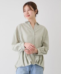 裾タックブラウス