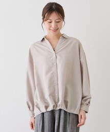 裾タックブラウス