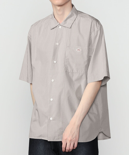 DANTON | コットンポプリン 半袖ワークシャツ PLAID MEN