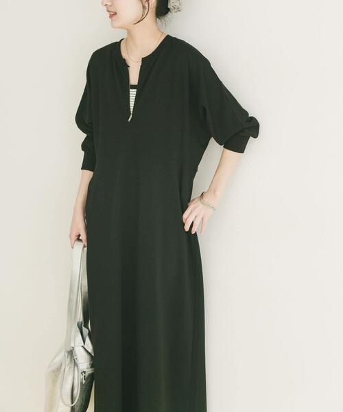 ITEMS URBANRESEARCH(アイテムズ アーバンリサーチ)の「ハーフジップドルマンワンピース(ワンピース・レディース・グレー系その他/ブラック/ブルー系その他・FREE)」の13枚目の写真