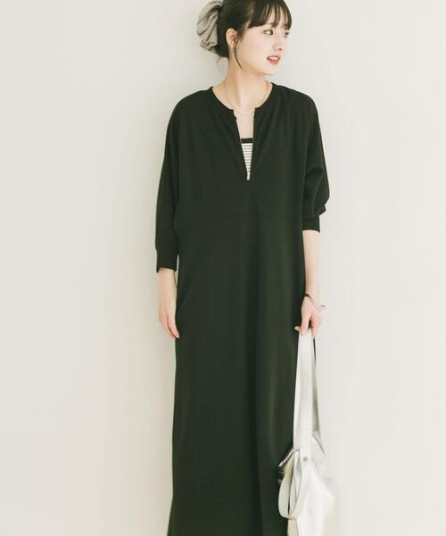 ITEMS URBANRESEARCH(アイテムズ アーバンリサーチ)の「ハーフジップドルマンワンピース(ワンピース・レディース・グレー系その他/ブラック/ブルー系その他・FREE)」の14枚目の写真