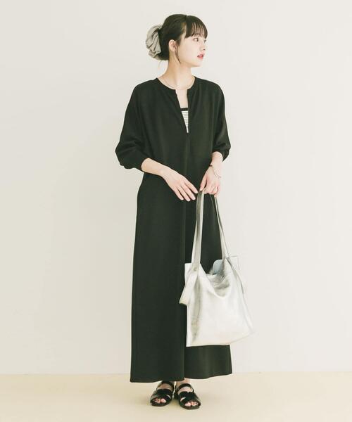 ITEMS URBANRESEARCH(アイテムズ アーバンリサーチ)の「ハーフジップドルマンワンピース(ワンピース・レディース・グレー系その他/ブラック/ブルー系その他・FREE)」の15枚目の写真